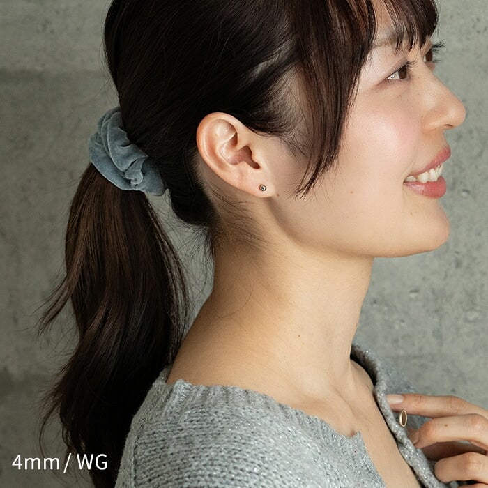 丸玉 ボール ピアス セカンドピアス [軸太0.8mm 長さ12mm] ホワイトゴールド [5mm 6mm] 金属アレルギー対応 ステンレス製 （ロングポスト サージカル 医療用 キャッチ シンプル 定番 メンズ レディース 大きめ）全品1個ずつバラ売り プレゼント