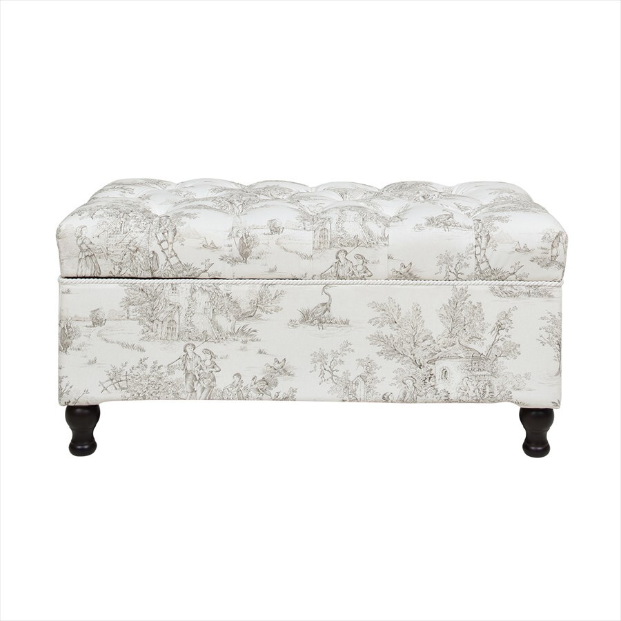 チェア 椅子 ジェニファーテイラー ベンチ 収納付き Toile de Jouy トワル ド ジュイ ロココ調 アンティーク調 ヨーロピアン クラシック インテリア ファブリック 布 エレガント おしゃれ 輸入家具 収納付 新生活