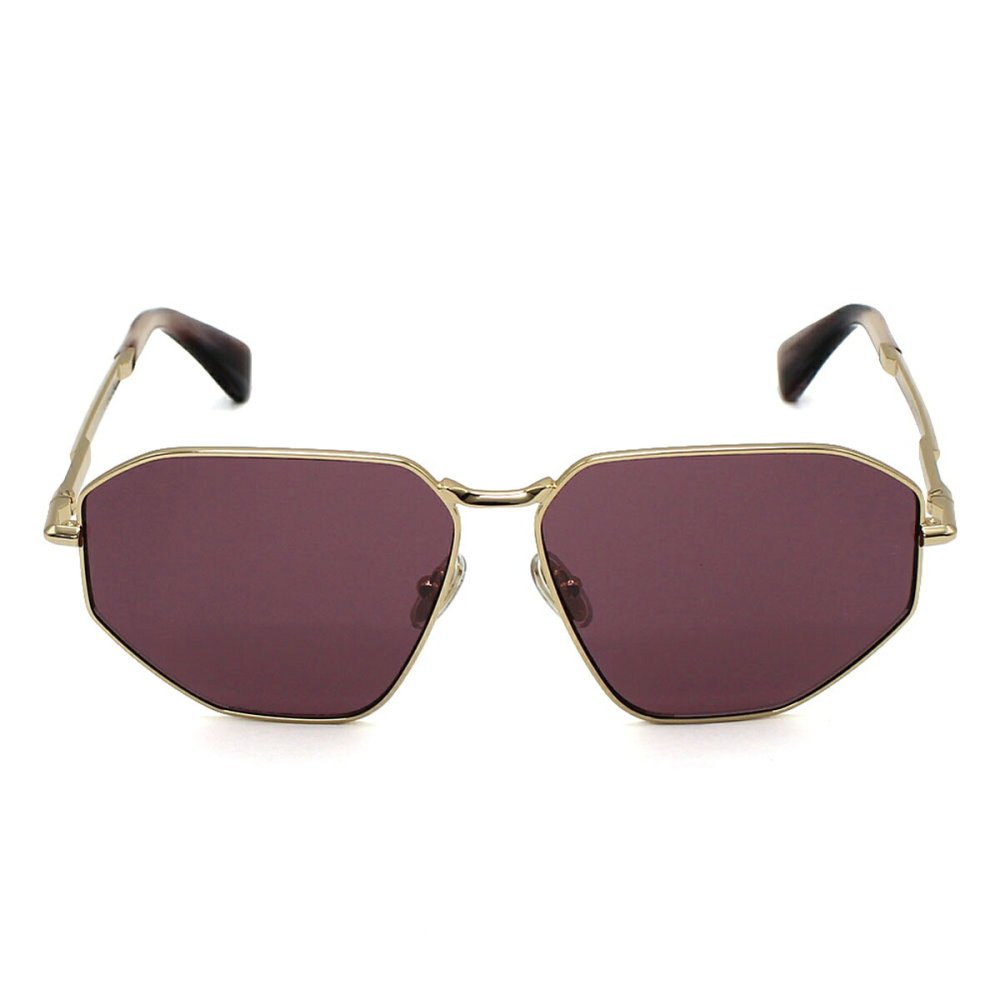 マックスマーラ Max Mara サングラス ノーズパッド UVカット アイウェア スクエア 多角形 ジオメトリック MM0143/S 32Y 59 メンズ レディース ユニセックス ゴールド+パープル 海外正規品