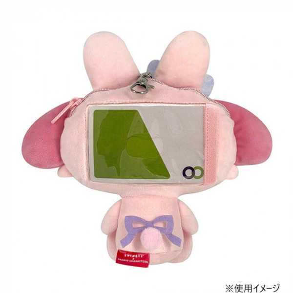 マイメロディ パスケース リール付き かぶりもの ぬいぐるみ風 サンリオ SWIMMER コラボ 定期入れ ICカードケース 小物入れ ポーチ かわいい キャラクター グッズ サンリオ正規ライセンス品