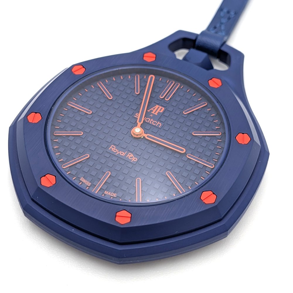 SWATCH × AUDEMARS PIGUET Royal Pop ORENJI HACHI SSX03L103N ポケットウォッチ 手巻き 機械式 BIOCERAMIC 時計 ギフト オーデマピゲ スウォッチ 腕時計