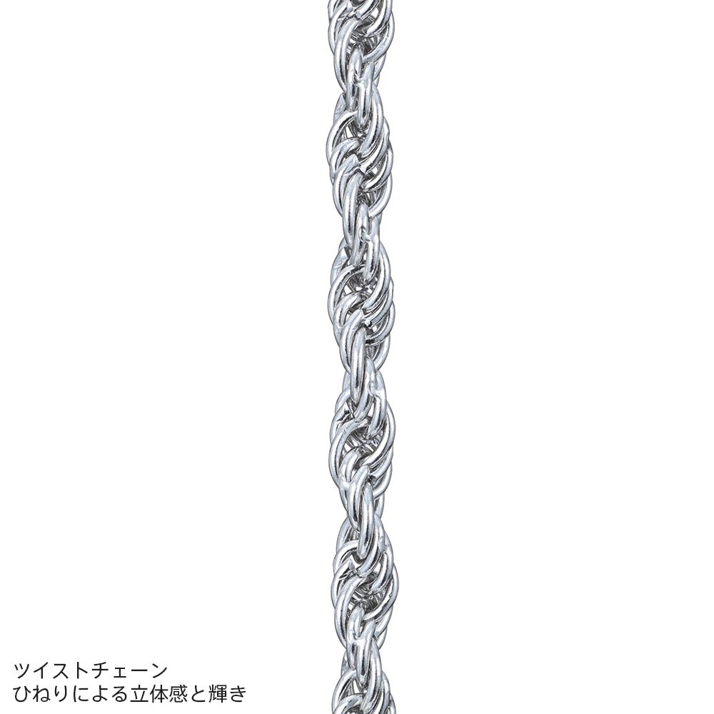 ライオンハート スレンダリー チェーンネックレス ツイスト サージカルステンレス 47cm 55cm 65cm シルバー 金属アレルギー対応 だけ のみ メンズ ブランド
