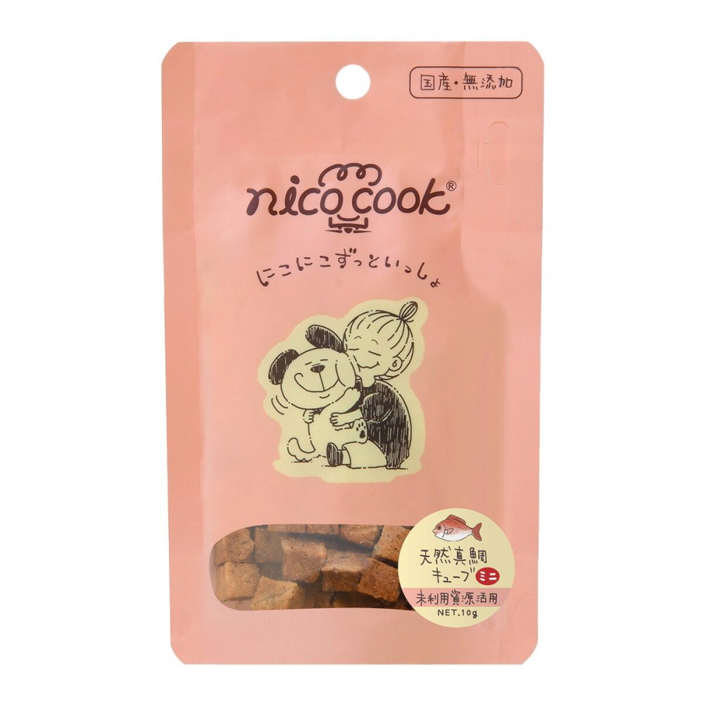 ニコクック nico cook 天然真鯛キューブ ミニ 国産 犬猫兼用おやつ 10g