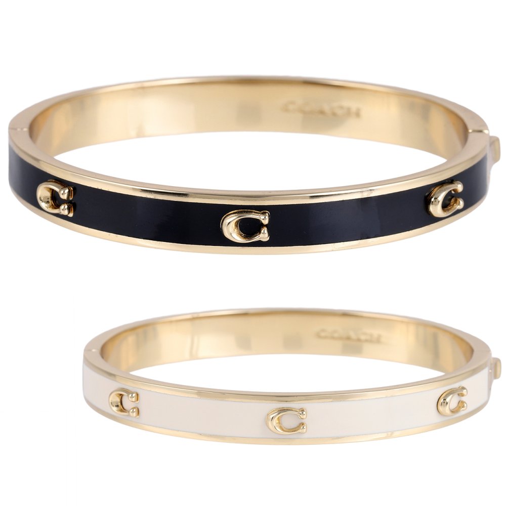 コーチ バングル エナメル ブレスレット ゴールド シグネチャー 女性 レディース COACH 選べる2カラー 【422719GLD001 422719GLD100】 ジュエリー アクセサリー 【ラッピング無料 誕生日 お祝い プレゼント ギフト 贈り物】