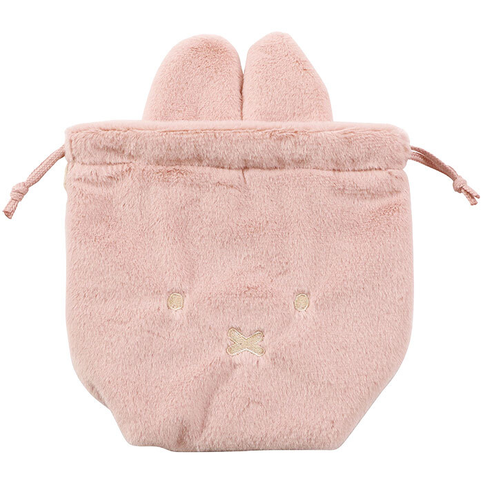 巾着ポーチ ミッフィー 巾着袋 ポーチ きんちゃく うさぎ miffy ミッフィーグッズ ミッフィーポーチ レディース フェイスシリーズ 耳つき 耳 ポーチ 小物入れ ふわふわ ファー ボア 大きめ マチあり たっぷり 収納 シンプル プレゼント クリスマス ギフト ぬいぐるみ