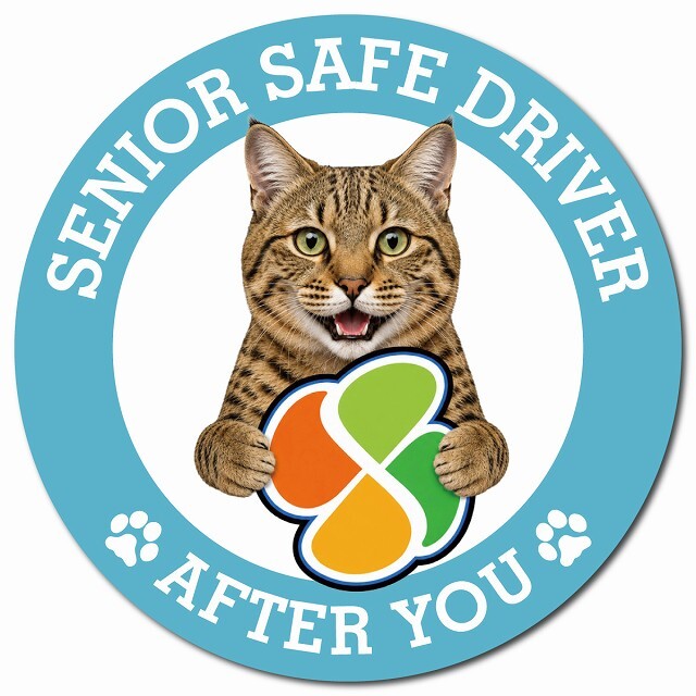 カーサイン 高齢者マーク SENIOR SAFE DRIVER ピクシーボブ マグネット 強力 直径13cm 肉球 日本製 車 ステッカー