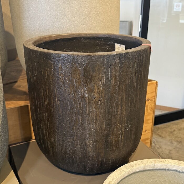鉢カバー おしゃれ 大型 18号 13号 L M サイズ 植木鉢 KONTON コントン バルゴ ベアルート 丸型 ラウンド ファイバーストーン 軽量 室内 屋内 高級 北欧 モダン ナチュラル 観葉植物用 サボテン 多肉植物 特大 玄関 プランター 底穴なし アッシュグレー ダークグレー