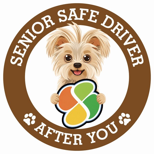 カーサイン 高齢者マーク SENIOR SAFE DRIVER ヨーチー ステッカー シール 直径13cm 肉球 日本製 車
