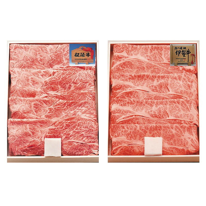 松阪牛&伊賀牛すき焼き食べ比べセット (KTS40-MA/KRS40-IG) [お中元][お歳暮] ※送料無料(北海道・沖縄・離島への配送不可)