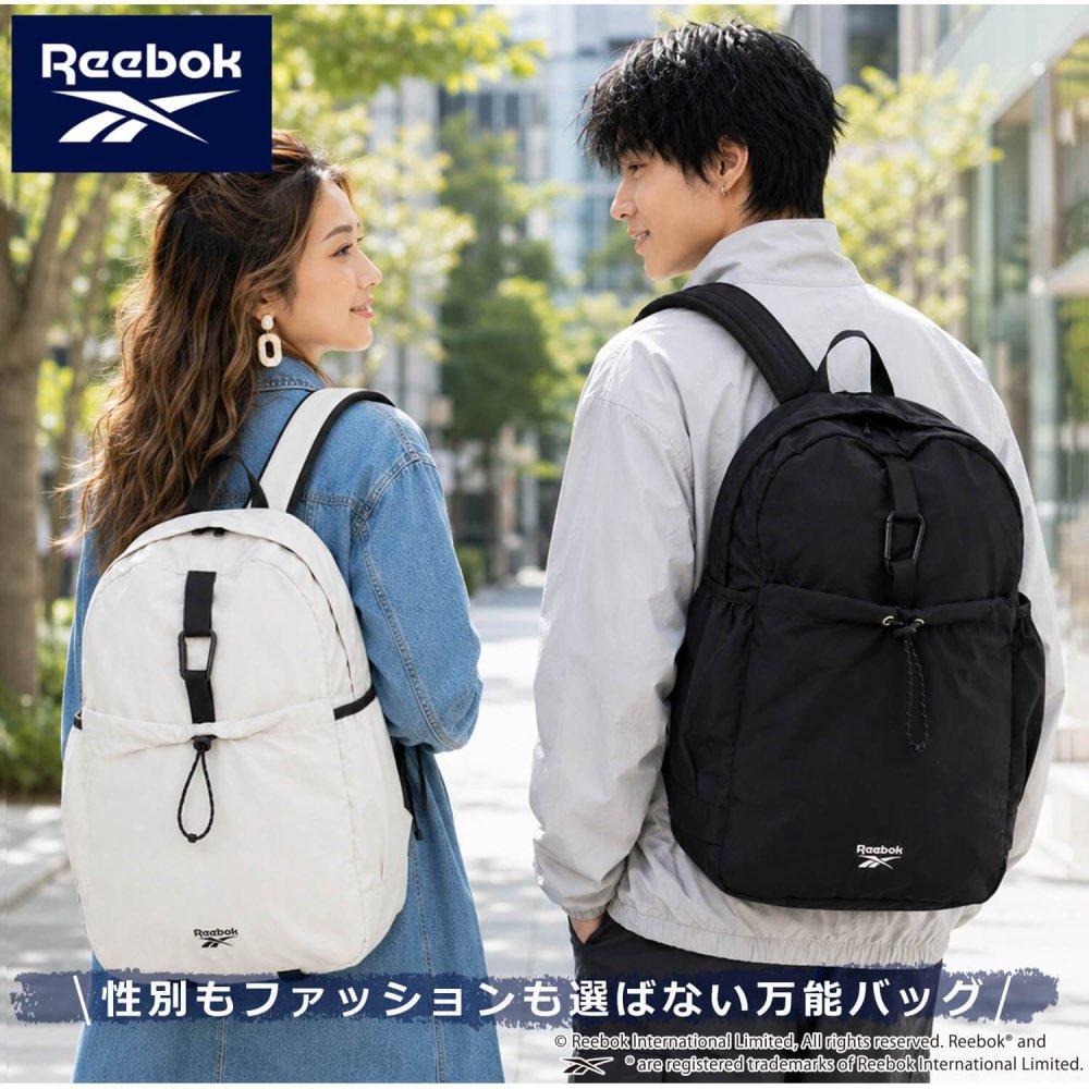 Reebok リーボック ナイロンリュック 約23L a4 軽量 軽い リュックサック  レディース メンズ ユニセックス 通学 学生 高校生 通勤 大人 カラビナ付き デイパック  ワンポイントロゴ シンプル アウトドア スポーツリュック ブランド 旅行 2026 karlas