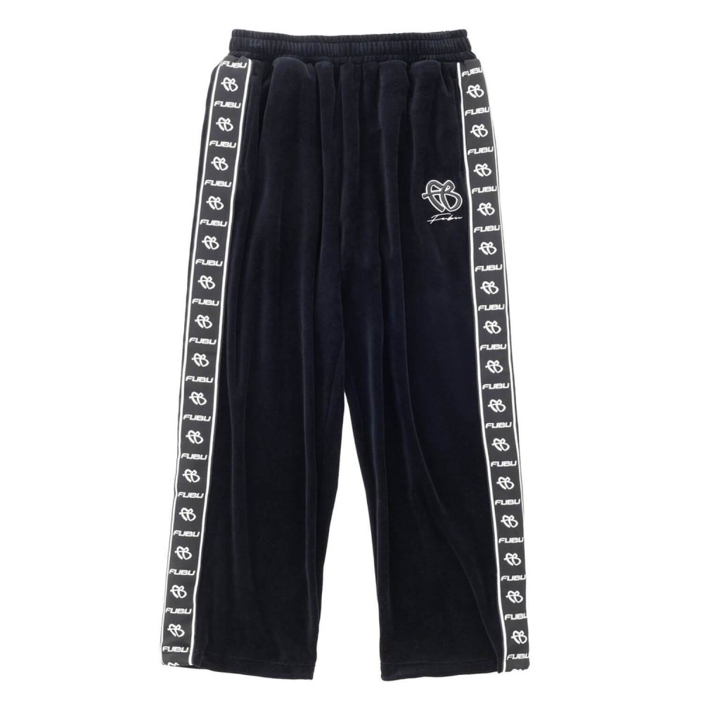  FUBU フブ ベロア イージーパンツ メンズ スポーティ ボトム ストリート ワイド ヒップホップ ダンス オーバーサイズ ビッグシルエット 秋冬 黒 M L XL XXL 大きいサイズ レディース fam-62508 2026FW karlas
