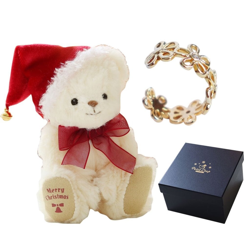 クリスマスプレゼント 彼女 女性 《X'mas限定モデル》【ふわふわベア キーホルダー 】 アクセサリー イヤーカフ マスコット 女の子 おしゃれ イヤリング キーチェーン くま 可愛い 名入れ 娘 孫 友達 テディベア 名前 シンプル 10代 20代 サンタ 妻 ぬいぐるみ 限定 【クリスマス限定 ギフトボックス入り】 26クリスマスFUUイヤーカフ 8033700