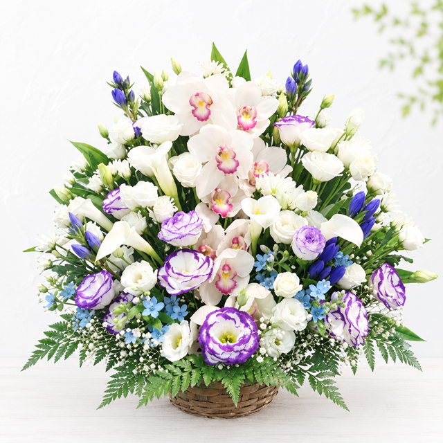 お供え花 お悔やみ 生花アレンジメント LLサイズ 高さ約50cm フラワーアレンジメント 供花 仏花 命日 お盆 お彼岸 法事 四十九日 一周忌 三回忌 枕花 送料無料【北海道・沖縄・九州・四国・中国・離島は配送不可】