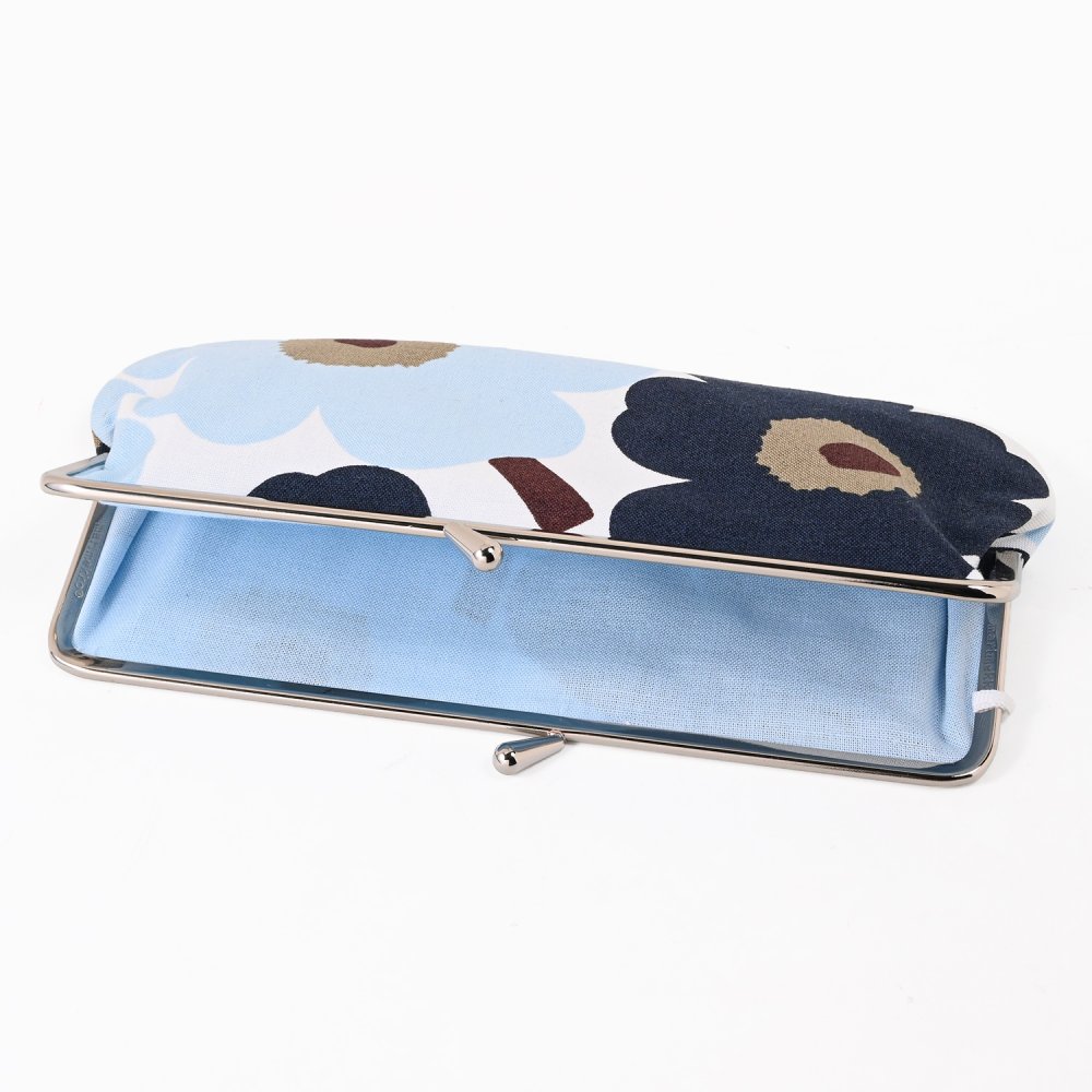 マリメッコ marimekko 小物入れ ポーチ コスメ ペンケース がま口 ミニ ウニッコ ブルーベリー ホワイト コールドブルー 76030 076030 145 北欧雑貨 北欧デザイン 送別会 誕生日 お中元 結婚祝い 結婚式 高級 父の日 母の日【スペシャルラッピング660円(別売り)】 ホワイトデー ネコポス