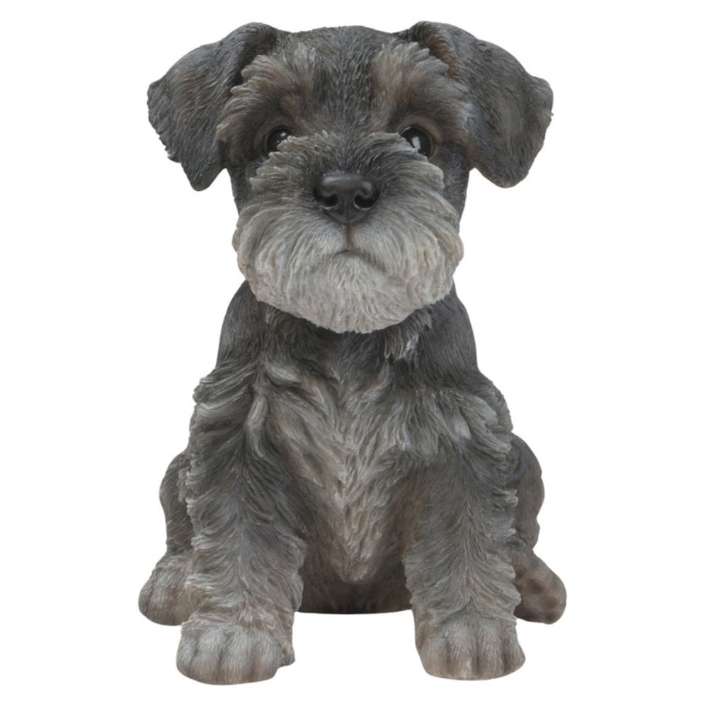 置物 woobia ウービア 犬 ミニチュアシュナウザー お座りシュナウザー グレー 高さ17.5cm ひげ リアル 本物そっくり イギリス生まれ 職人手彩色 縁起物 戌年 玄関 インテリア 新築祝い 引っ越し祝い 開店祝い 出産祝い 誕生日 お祝い ギフト プレゼント 犬好き シュナウザー好き