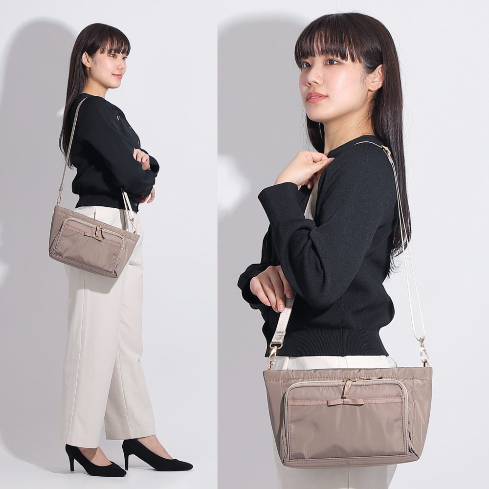 お財布ショルダー シュクレリボンショルダー ママ おしゃれ かわいい 女性 ママカル レディースバッグ きれいめ 光沢 シンプル 人気 新作 ショルダーバッグ 斜めがけ 財布 バッグ カバン ミニショルダー 鍵つけられる お買い物 買い物 母子手帳 お薬手帳