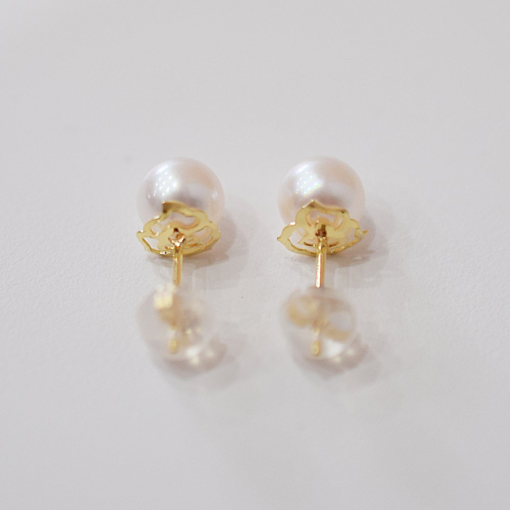 ［pearl621］6mm - 6.5mm ホワイトピンク 薔薇 ピアス あこや真珠