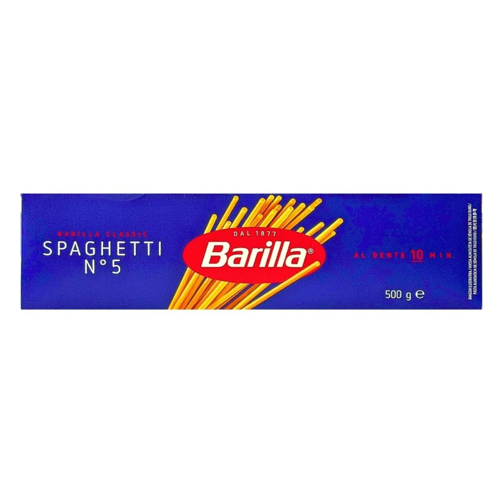 barilla クラッシック スパゲッティ No.5 (1.8mm) 500g  約5人分  　茹で時間 約9分 イタリアの高品質パスタ 100% デュラム小麦セモリナ使用  お試し 買い足し バラ売り 小分け