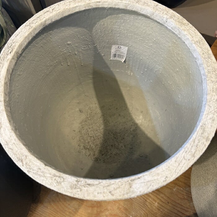 鉢カバー おしゃれ 大型 18号 13号 L M サイズ 植木鉢 KONTON コントン バルゴ ベアルート 丸型 ラウンド ファイバーストーン 軽量 室内 屋内 高級 北欧 モダン ナチュラル 観葉植物用 サボテン 多肉植物 特大 玄関 プランター 底穴なし アッシュグレー ダークグレー