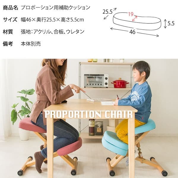 オフィスチェア 背筋をまっすぐサポートする色合い豊かなプロポーション 補助クッション 選べる 5色 別売り 学習椅子 木製 大人 勉強椅子 バランスチェア おしゃれ カバー パソコンチェア コンパクト デスクチェア 子供 イス キッチン リビング スリム