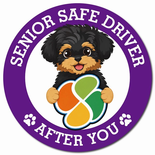 カーサイン 高齢者マーク SENIOR SAFE DRIVER ヨープー マグネット 強力 直径13cm 肉球 日本製 車 ステッカー