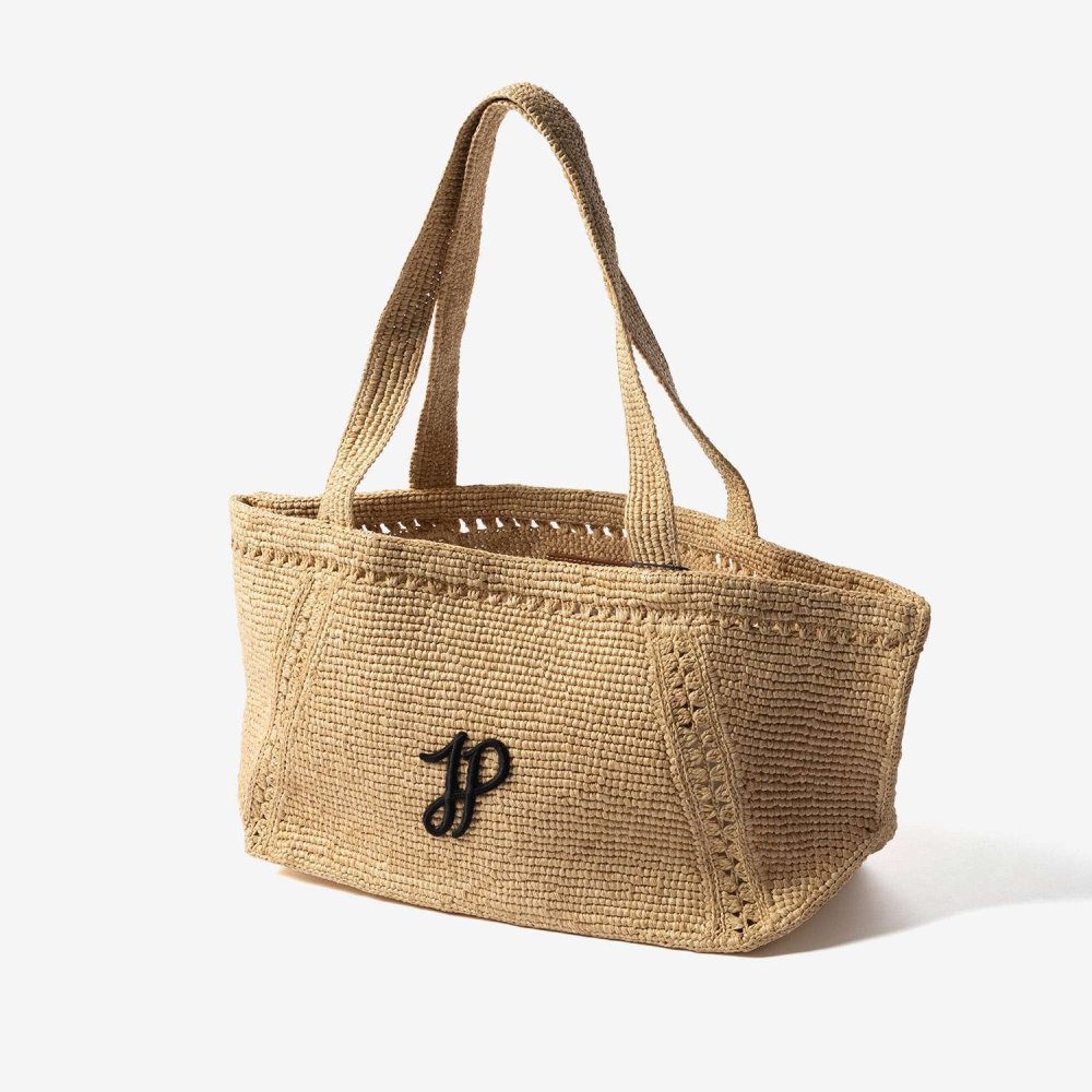 パトゥ PATOU TRAPEZE TOTE BAG GM ラフィア パトゥ ロゴ トラペーズ トート ラージ AC0920215 トートバッグ レディース バッグ