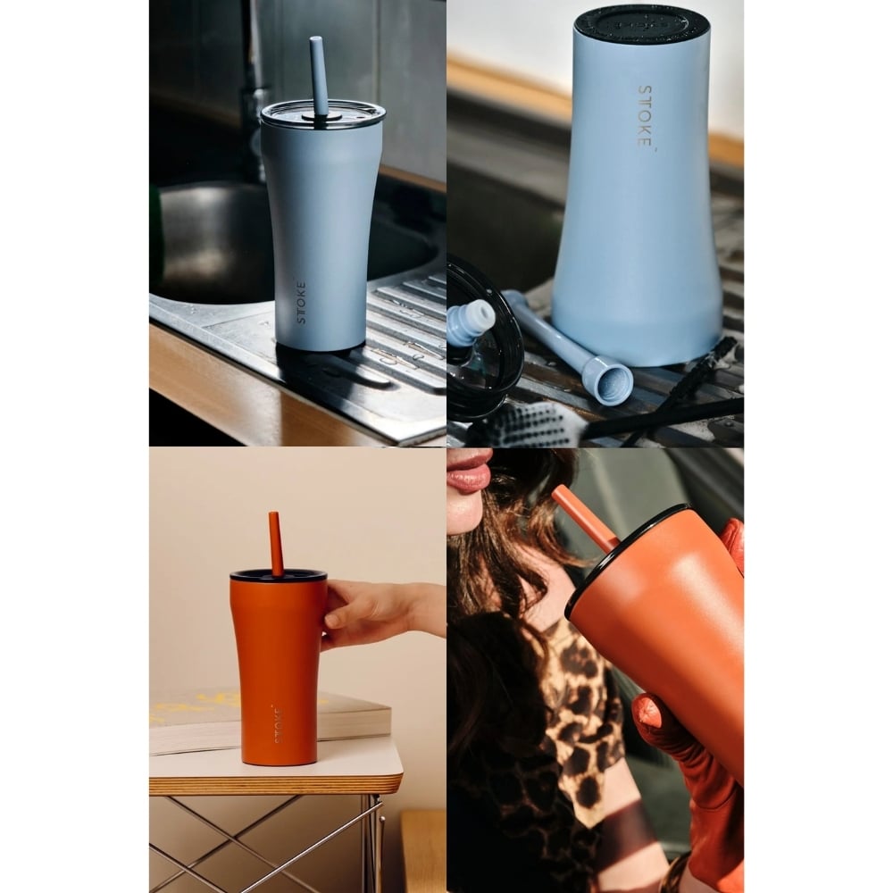 熱中症対策グッズ STTOKE ストーク タンブラー 240ml 355ml 470ml 590ml セラミックコーティング ストロー付き ギフト 水筒 誕生日 プレゼント