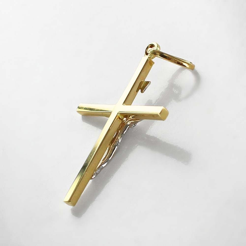18金 ペンダントトップ ネックレス チャーム K18 18K クロス 十字架 キリスト レディース 母の日 お守りジュエリー ゴールド ツートーン 金 プレゼント ペンダントヘッド トップのみ プレゼント 女性 母 妻 誕生日 婚約 結婚記念日 ギフト 贈り物 ランキング お祝い クリスマスプレゼント