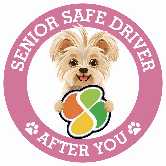 カーサイン 高齢者マーク SENIOR SAFE DRIVER ヨーチー ステッカー シール 直径13cm 肉球 日本製 車