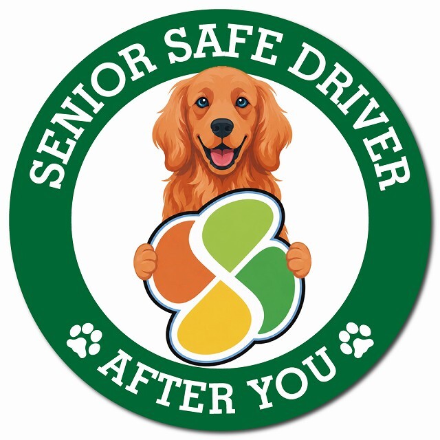 カーサイン 高齢者マーク SENIOR SAFE DRIVER アイリッシュセター マグネット 強力 直径13cm 肉球 日本製 車 ステッカー