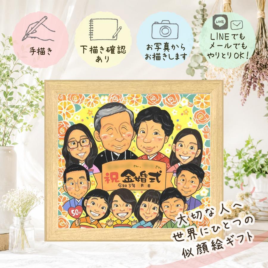 結婚記念日のギフトに、意外に喜ばれる手描き似顔絵のプレゼント。 似顔絵 贈り物 金婚式 プレゼント 手描き ギフト 名入れ 結婚記念日 お祝い 長寿 誕生日 大人数 ご夫婦 ご両親 家族 祖父 下書き確認 名入れ 修正無料 喜ばれる かわいい 親孝行 サプライズ 宝物 長寿 結婚50周年 一生もの 感謝 ウェディングギフト 感謝の品 還暦祝い 卒寿祝い ハロウィン 感激 オリジナル 記念日