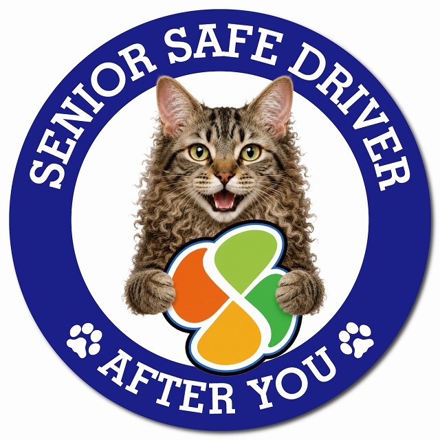 カーサイン 高齢者マーク SENIOR SAFE DRIVER ラパーマ マグネット 強力 直径13cm 肉球 日本製 車 ステッカー