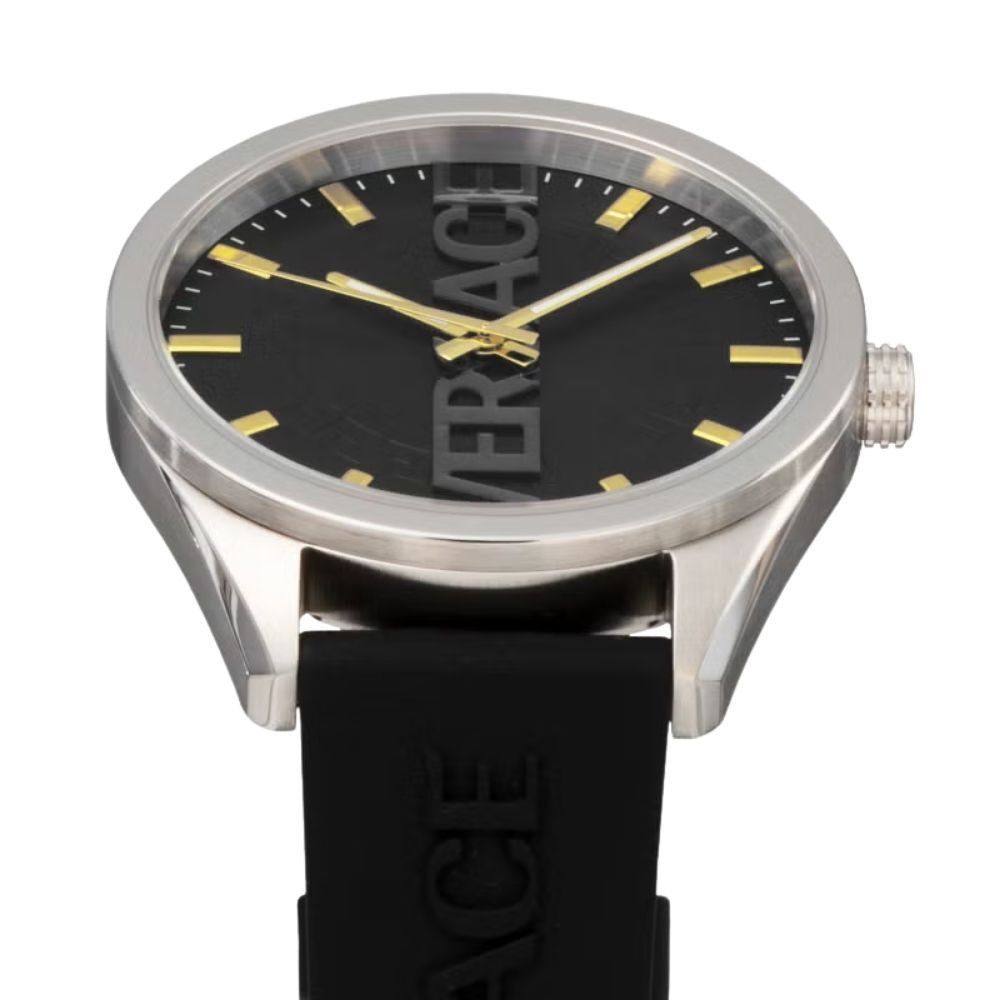 ヴェルサーチェ 腕時計 メンズ ブラック シルバー ゴールド 42mm VERSACE V-VERTICAL シリコンベルト スイス製 メンズ腕時計 軽量 ブランド おしゃれ プレゼント ギフト 卒業 入学 お祝い