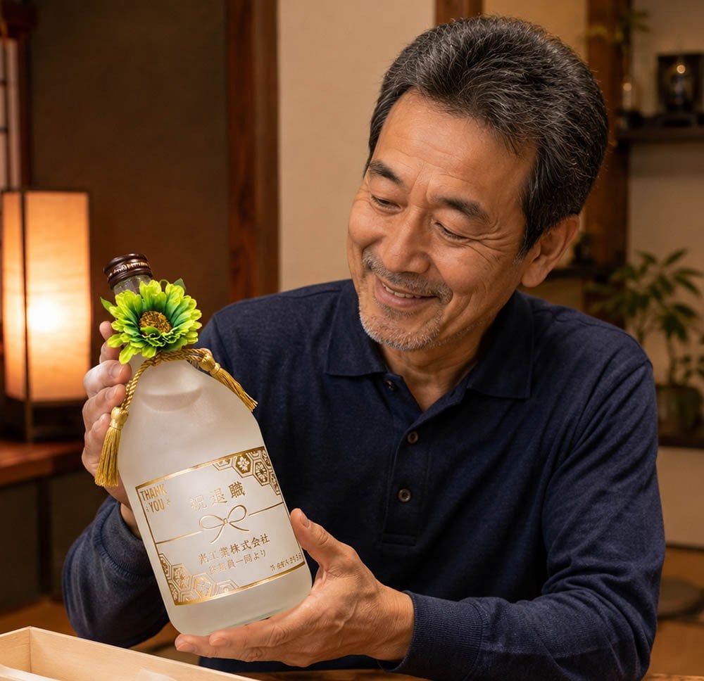 敬老の日 退職 名入れ ギフト SXX 麦焼酎 三和酒類 いいちこ シルエット 25度 瓶 720ml タッセル紐・コサージュ付 木箱入り / プレゼント ギフト 退職 記念 誕生日 還暦 古希 喜寿 傘寿 米寿 緑寿 早寿 長寿 祝い