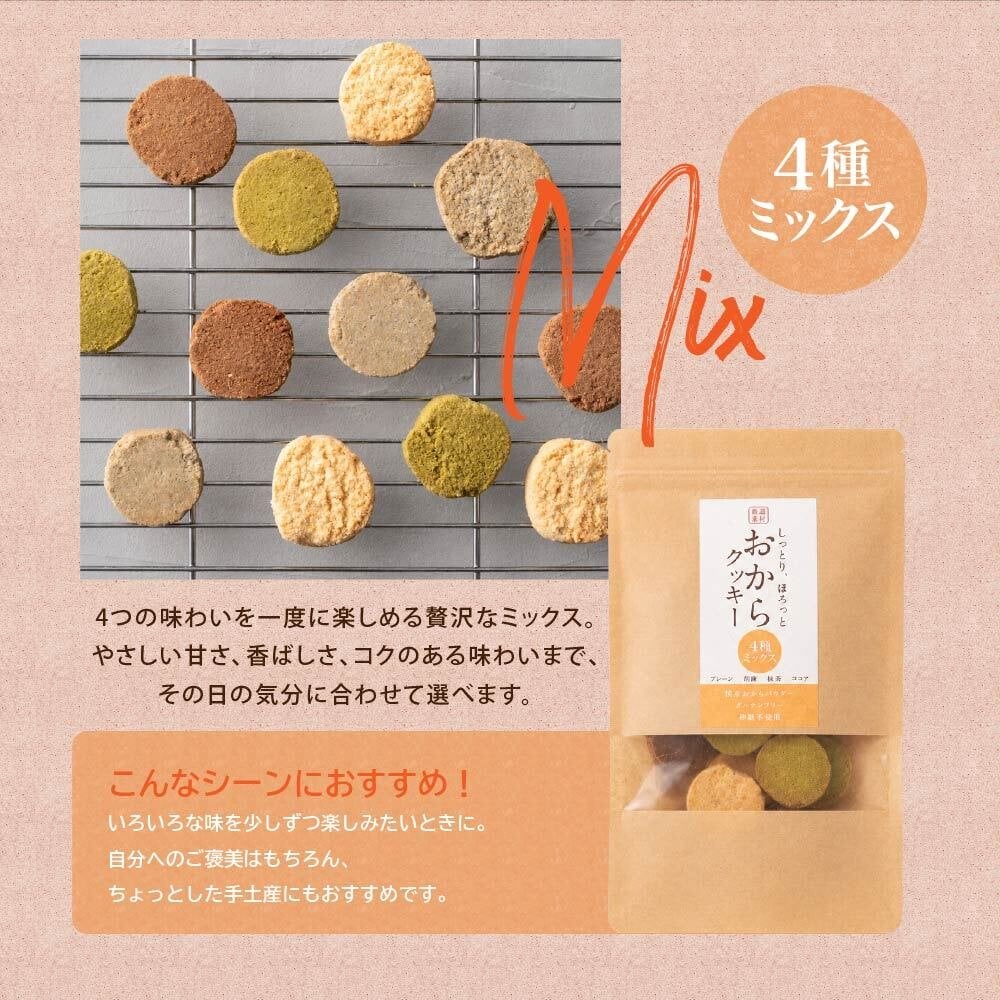 訳あり 小麦粉不使用 おからクッキー 【種類と内容量が選べる100g~600g】※割れ欠けあり おからパウダー 大豆 低糖質 糖質制限 小腹サポート 高たんぱく 雑穀スイーツ