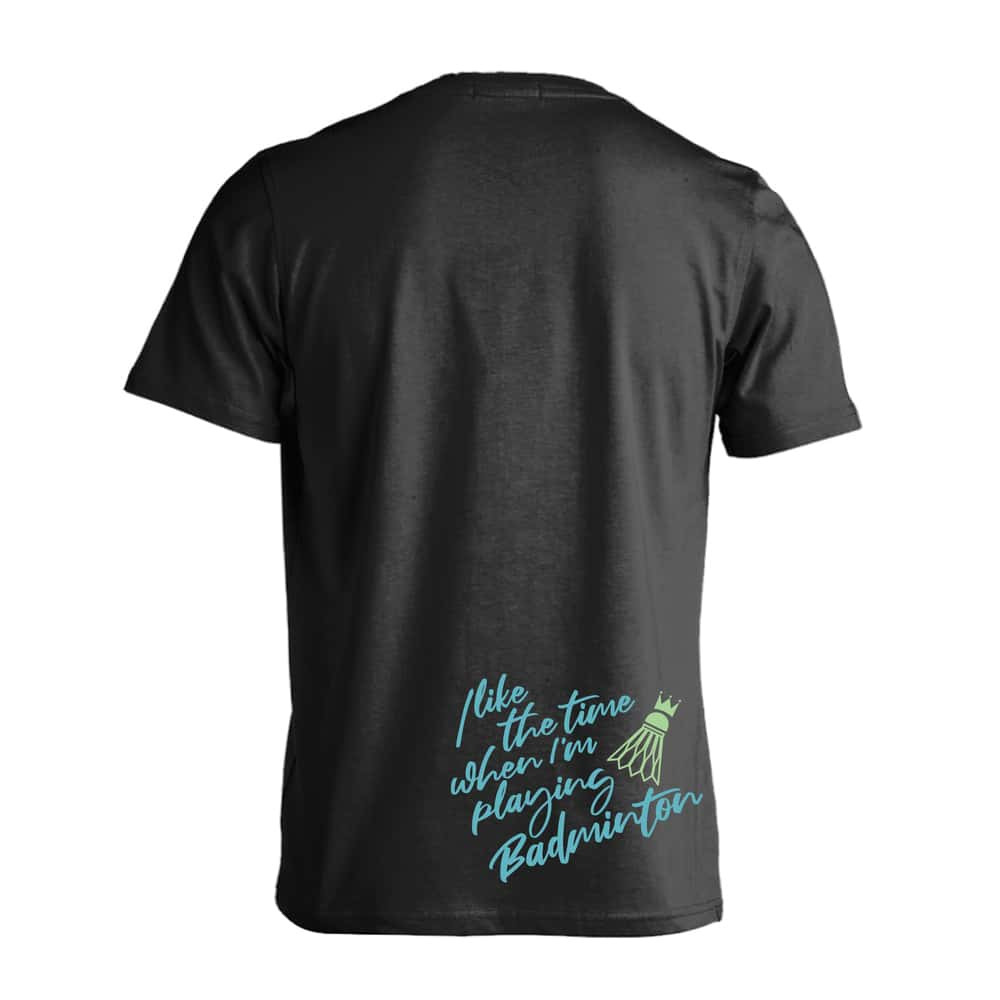 バドミントン Tシャツ 半袖 メンズ ウェア レディース 練習着 ジュニア ドライ おもしろ tシャツ 速乾 名入れ スポーツ 女子 男子 チーム おしゃれ 文字入れ 「バドミントンをしている時間が好き」 アートワークスコウベ 【送料無料】