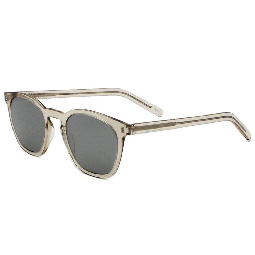 サンローラン Saint Laurent サングラス グローバルフィット UVカット ウェリントン アイウェア SL 28 SLIM-006 メンズ レディース ユニセックス ベージュ+シルバー 国内正規品