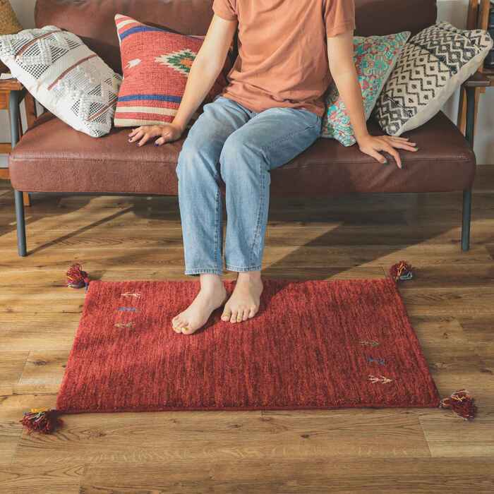 ラグ カーペット マット 玄関 玄関マット おしゃれ 40x60cm シンプルギャッベマット HOT対応 アヤカ 北欧 モダン シンプル デザイン かわいい かっこいい ギャッベ インド製 ホット 床暖 OK 送料無料 手織り 肌触り