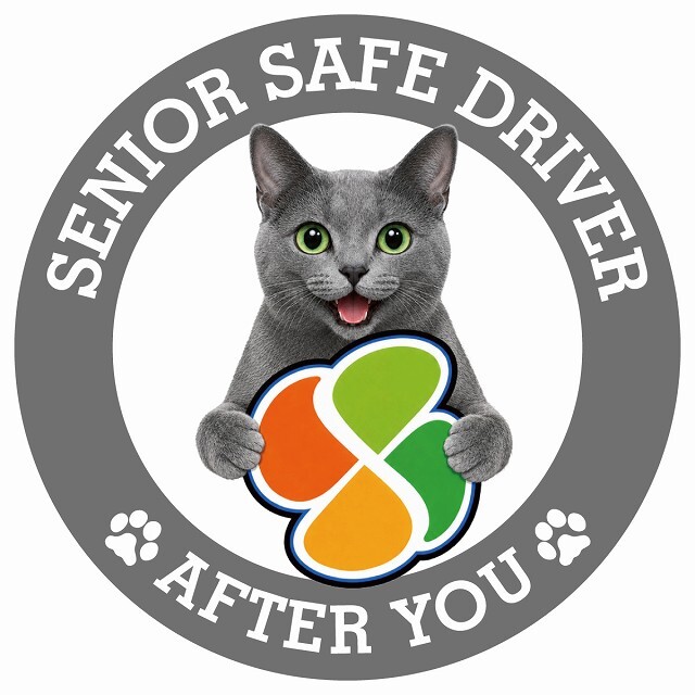 カーサイン 高齢者マーク SENIOR SAFE DRIVER コラット ステッカー シール 直径13cm 肉球 日本製 車