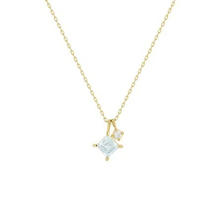 【無料ラッピング】  ヨンドシー 4℃ EAU DOUCE４℃ K10イエローゴールド ネックレス アクアマリン ホワイト トパーズ ブランド 正規品 新品 ギフト プレゼント 人気 おすすめ 誕生日 記念日 クリスマス 送料無料