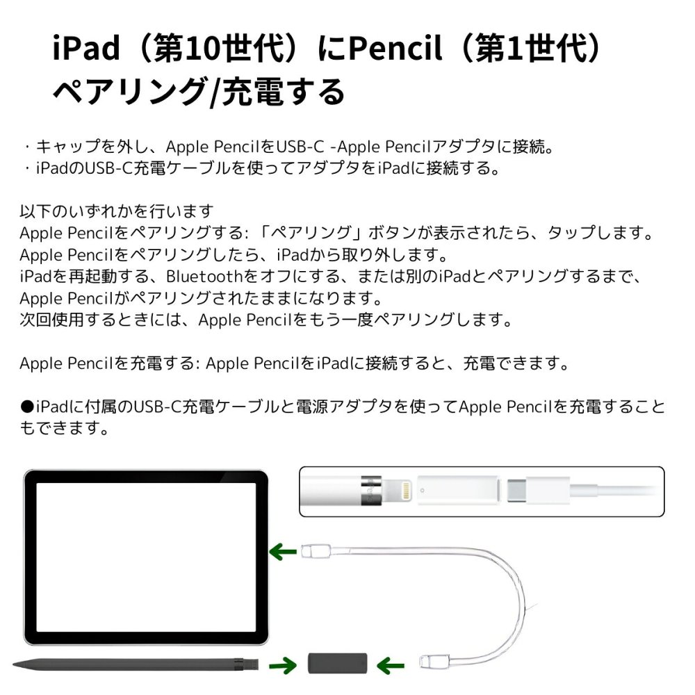 Apple Pencil (第1世代) MYQW3J/A iPad タッチペン Lightning接続 USB-Cアダプタ付属 スケッチ デザイン 学習 ビジネス クリエーティブ #51017