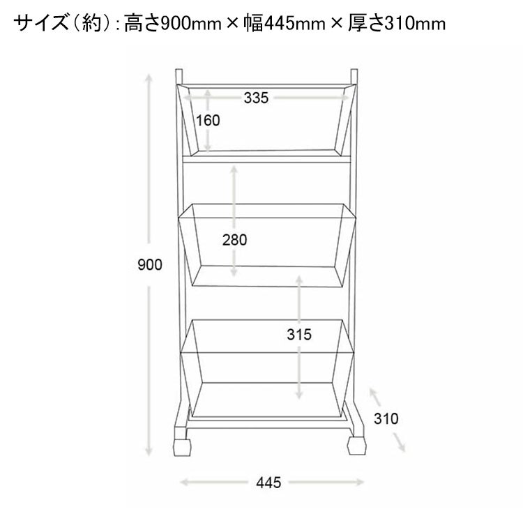 ダルトン ワイヤー ラック ウィズ キャスターズ H20-0283HGY 送料無料 収納 移動 ワゴン バスケット キッチン リビング