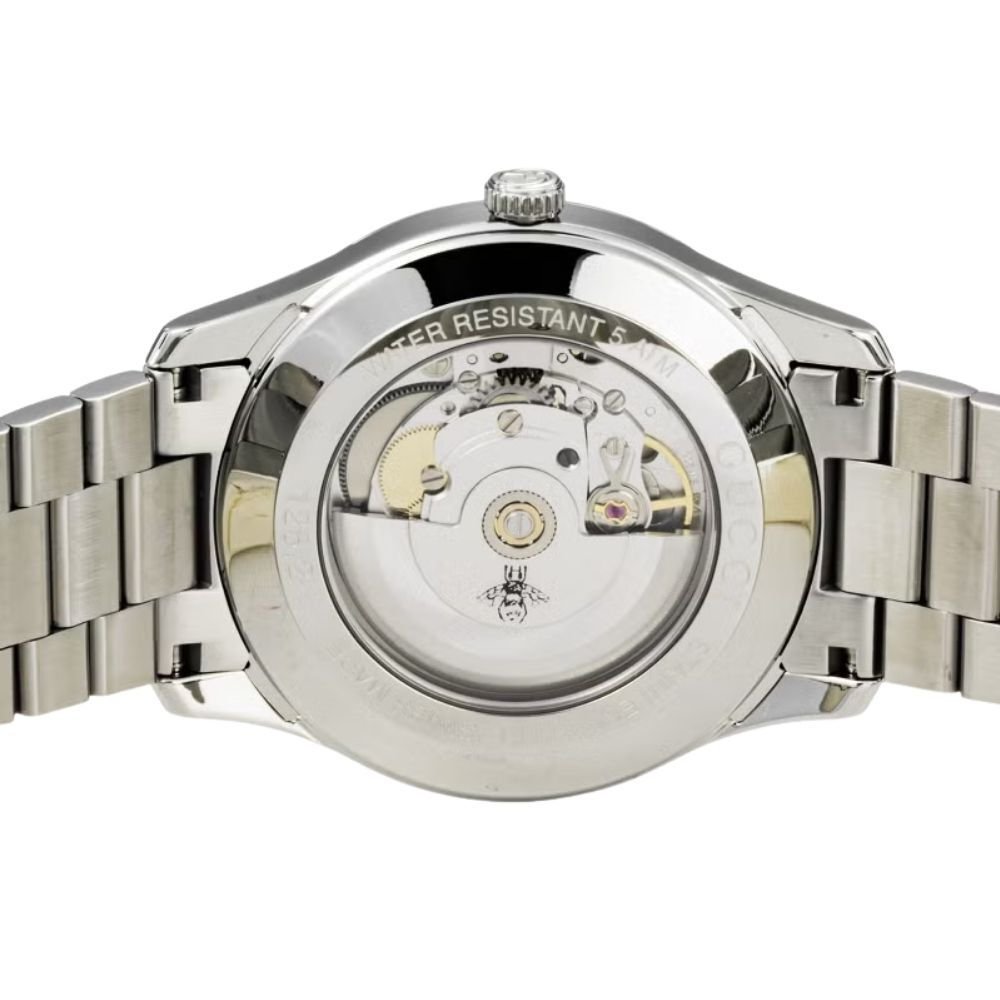 グッチ 腕時計 メンズ Gタイムレス 1本限り 自動巻き 42mm イエローゴールド シルバー 蜂 ビー GUCCI G-Timeless スイス製 サファイアガラス プレゼント ギフト 成人 卒業 入学
