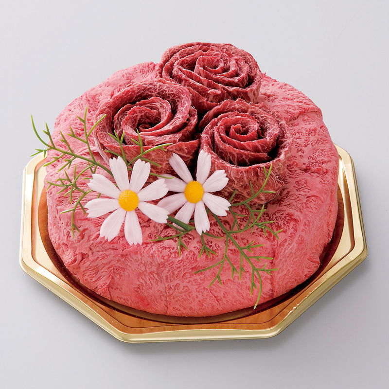 松阪牛お肉ケーキ&ゆびさきトングセット [お中元][お歳暮] ※送料無料(北海道・沖縄・離島への配送不可)