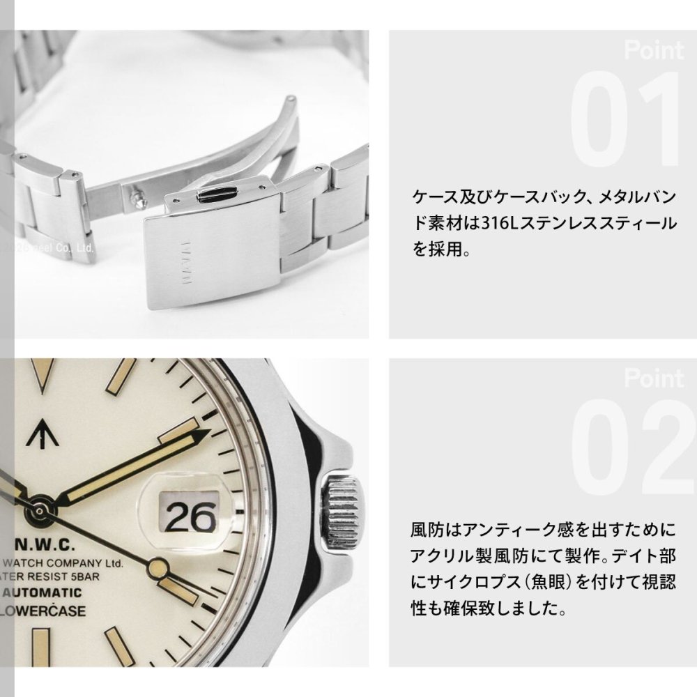 ナバルウォッチ NAVAL WATCH Produced By LOWERCASE ローワーケース FRXA017 腕時計 メンズ 自動巻き