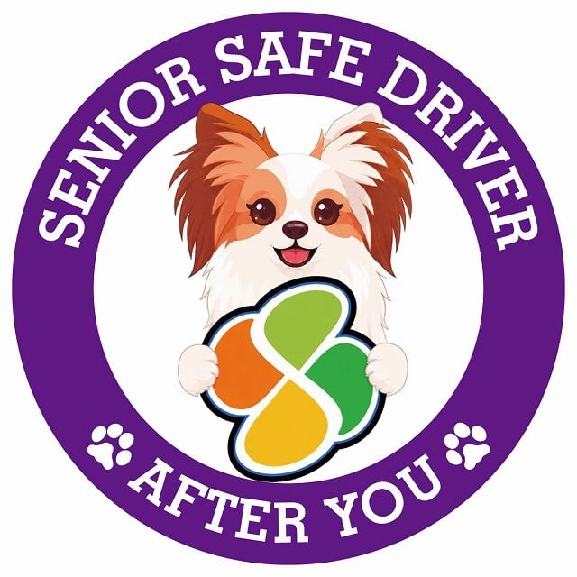 カーサイン 高齢者マーク SENIOR SAFE DRIVER ファレーヌ ステッカー シール 直径13cm 肉球 日本製 車