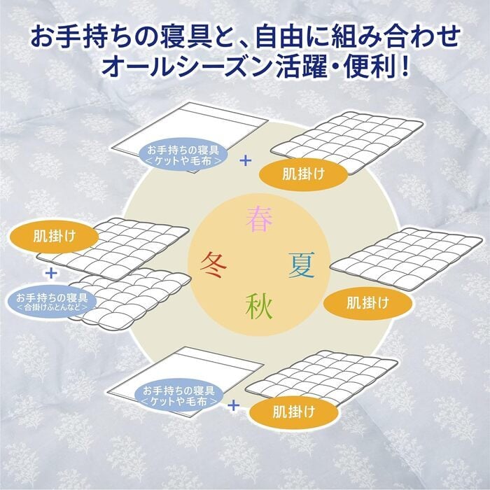 掛け布団 スリーピュア 西川 羽毛肌掛け布団 ダウンケット 洗える ウォッシャブル ダブル 春用 夏用 秋用 ダウン70%フェザー30% 0.25kg 羽毛肌掛けふとん 羽毛布団 羽毛ふとん しっかり洗浄 フレッシュパック 秋向け 抗菌 ポリエステル