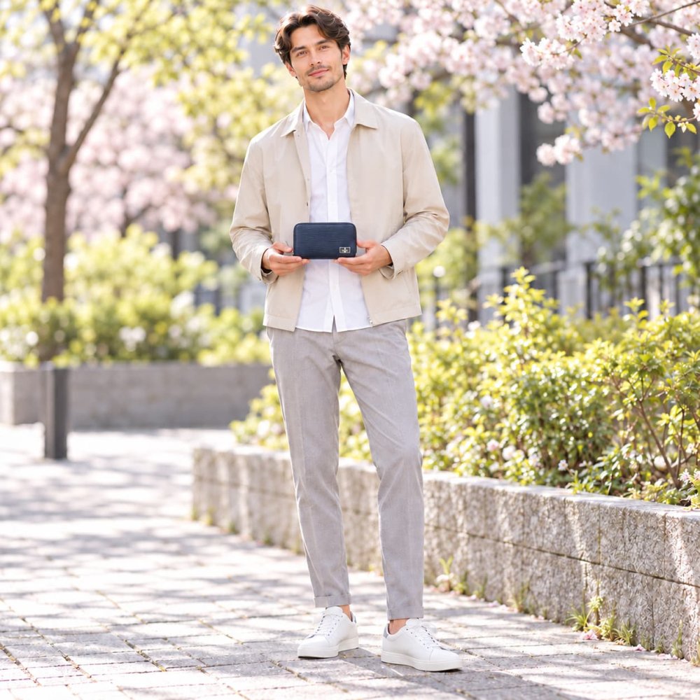 LANVINenBlue ランバンオンブルー ロングウォレット 財布 ウォレット アドニス 長財布  メンズ 普段使い 牛革 レザー