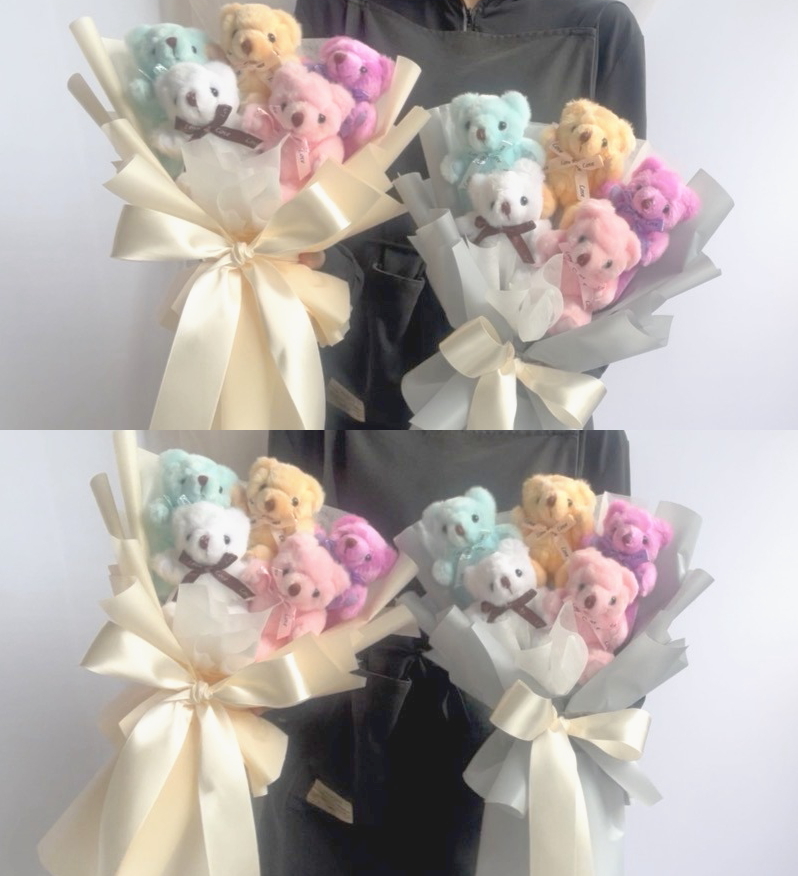 ぬいぐるみブーケ 【 くま束 】 かわいい花束 ランキング1位 発表会 誕生日 生誕祭 イベント 差し入れ 出産祝い 周年祝い 結婚式 結婚祝い 卒業祝い 卒園祝い 入学祝い 入園祝い 開店祝い くま ぬいぐるみ テディベア 花束 くま好き プレゼント