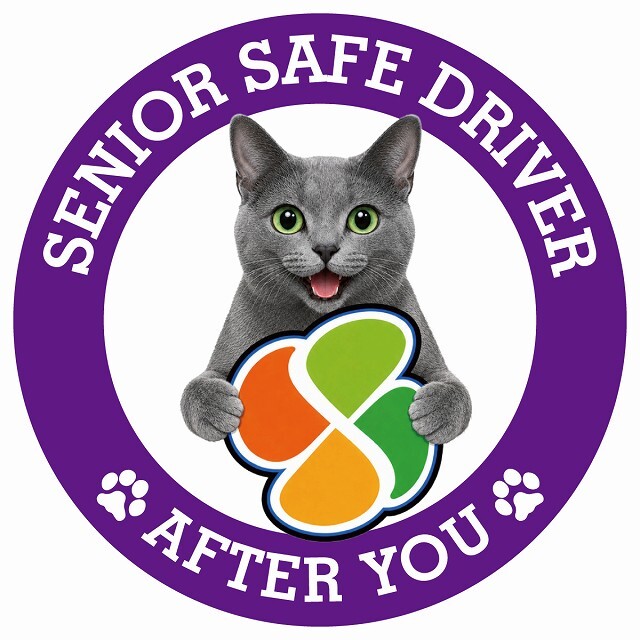 カーサイン 高齢者マーク SENIOR SAFE DRIVER コラット ステッカー シール 直径13cm 肉球 日本製 車